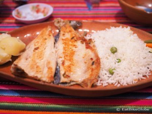 Yum ... fresh trout for lunch! Taquile Island, Lake Titicaca