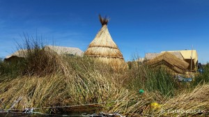 Old style house construction, Uros Floating Island, Lake Titicaca