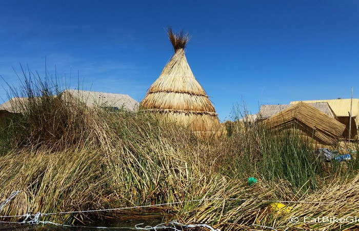 Peru - Old style house construction, Uros Floating Island, Lake Titicaca