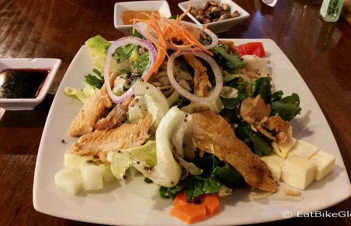 Peru - Yummy trout salad at Via Via, Ayacucho