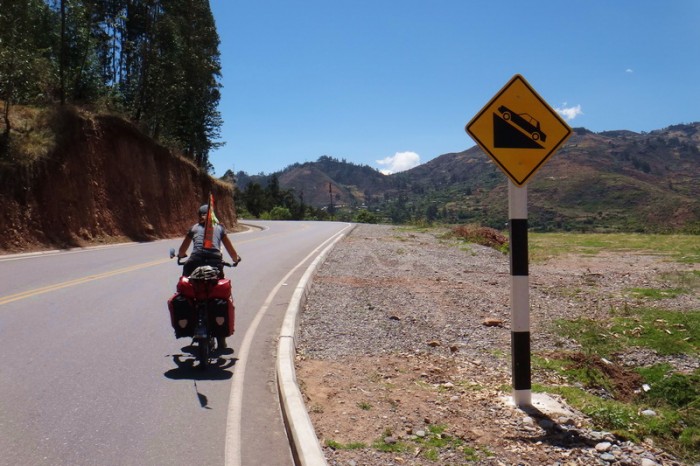 Peru - We had been climbing for at least 14kms when we saw this sign! 