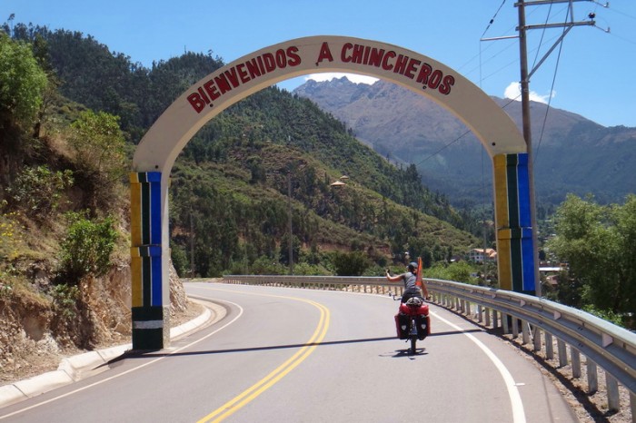 Peru - Cycling into the lovely town of Chincheros