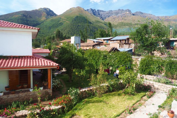 Peru - The view from our hotel window - this is the Hotel Owner's garden!