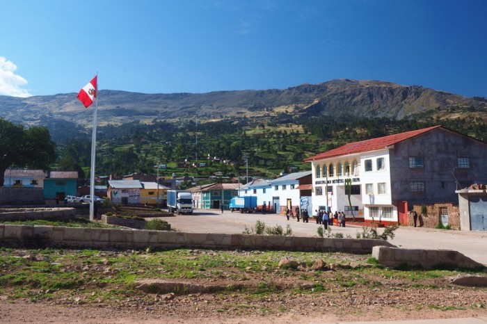 Peru - We watched as the local residents of Uripa sang the National Anthem and raised the Peruvian Flag
