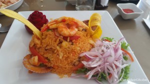 Seafood and rice in Andahualyas