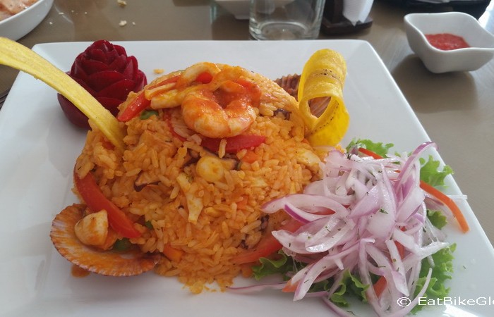 Peru - Seafood and rice in Andahualyas