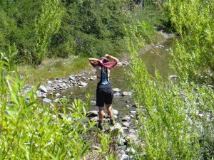 It was so hot that we soaked our t-shirts in little streams to try to keep cool!