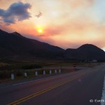 Cycling into Esquel, the sky was ablaze with smokey colour