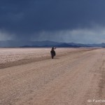 A big storm chased us through the Salinas Grandes