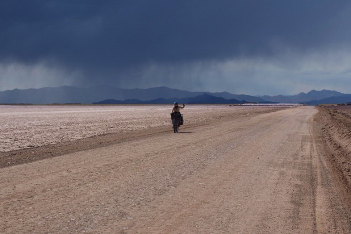 Argentina - A big storm chased us through the Salinas Grandes
