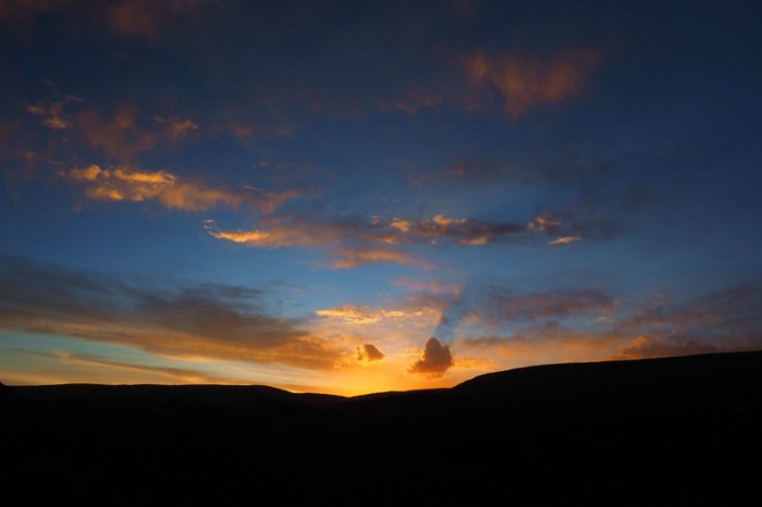 Bolivia - Sunset from our first campsite on the way to Sabaya