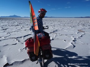 Cycling on Salar de Coipasa became very challenging ...