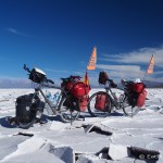 Cycling on Salar de Coipasa became very challenging ...