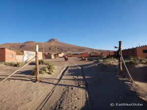 The first town that we reached after the Salar de Coipasa ... we got water here