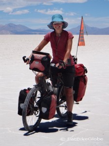 Cycling Salar de Uyuni - we bought wide brimmed hats for the sun