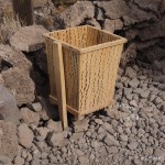 Rubbish bin made from cactus, Isla Incahuasi