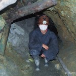 Jo in the Cerro Rico Mine - face masks are recommended