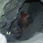 A miner working by hand in a mine shaft, Cerro Rico Mine, Potosi