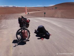 Day 8 of the Laguna Route: Jo kissed the road, she was so happy to see pavement!