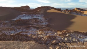 Sand dunes and salt, Valle de la Luna, near San Pedro de Atacama