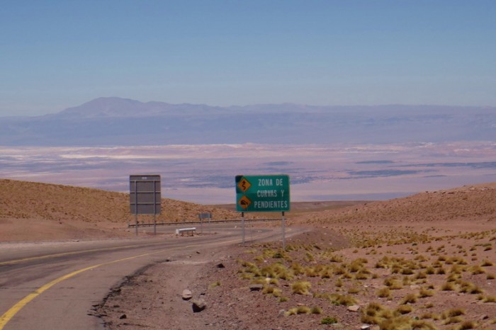 Chile - Day 8 of the Laguna Route: At the top of the 43km descent into San Pedro de Atacama