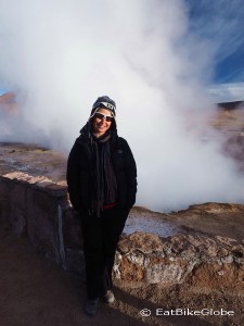 Jo and one of the geysers