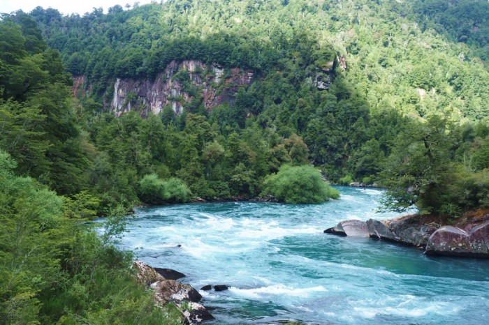 Chile - The fast flowing River Futaleufú - a favourite of white water rafters!