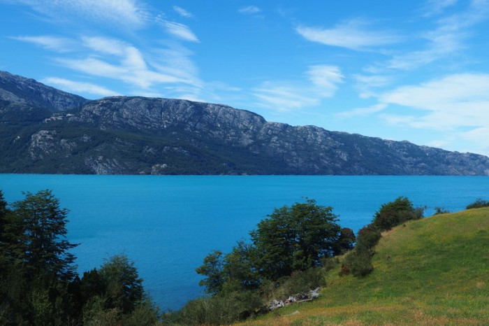 Chile - Cycling beside Lake General Carrera
