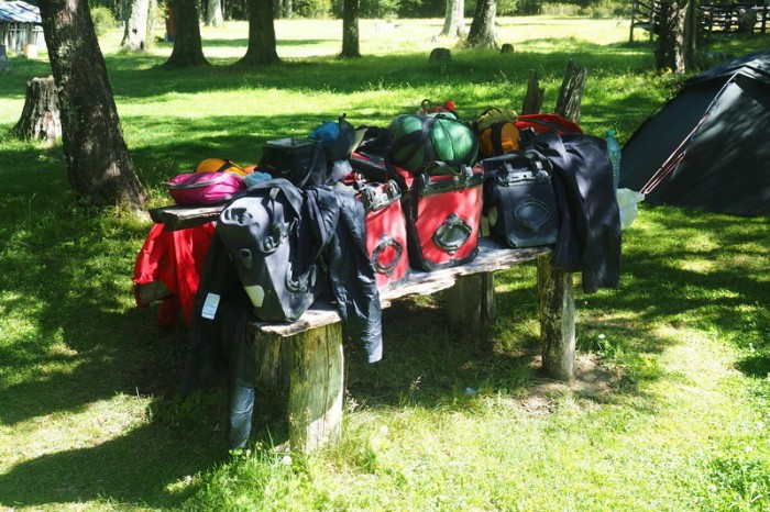 Argentina - Between the rain, we managed the scrub our panniers clean