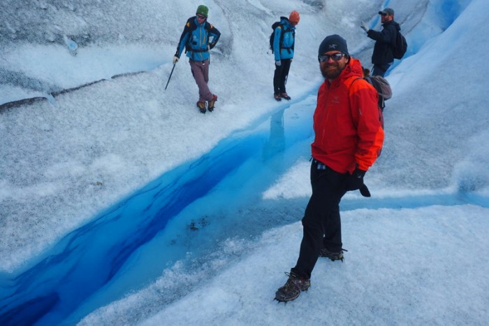 Argentina - Admiring the crevasse!  Perito Moreno Glacier