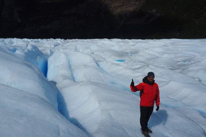Argentina - David exploring Perito Moreno Glacier, Parque Nacional Los Glaciares